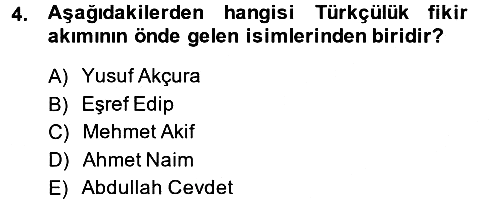 Türkiye´de Sosyoloji 2013-2014 Dönem Sonu Sınavı - 4. soru