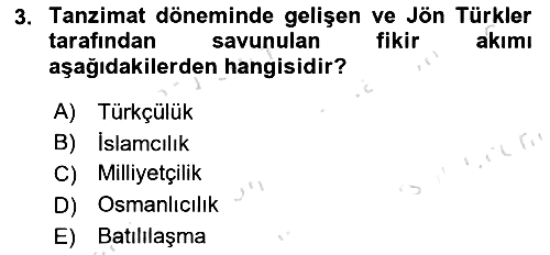 Türkiye´de Sosyoloji 2021-2022 Yaz Okulu Sınavı - 3. soru