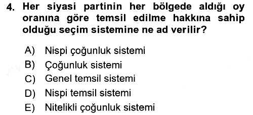 Türkiye´nin Toplumsal Yapısı 2017-2018 3 Ders Sınavı - 4. soru