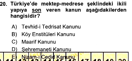 Türkiye´nin Toplumsal Yapısı 2015-2016 Ara Sınav - 20. soru