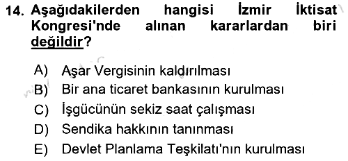 Türkiye´nin Toplumsal Yapısı 2022-2023 Ara Sınav - 14. soru