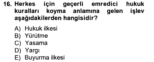 Türkiye´nin Toplumsal Yapısı 2012-2013 Dönem Sonu Sınavı - 16. soru
