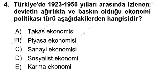 Türkiye´nin Toplumsal Yapısı 2023-2024 Dönem Sonu Sınavı - 4. soru