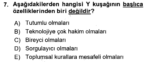Türkiye´nin Toplumsal Yapısı 2023-2024 Dönem Sonu Sınavı - 7. soru