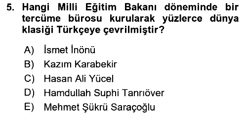 Türkiye´nin Toplumsal Yapısı 2024-2025 Dönem Sonu Sınavı - 5. soru