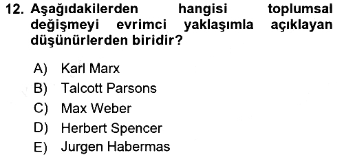 Yeni Toplumsal Hareketler 2017-2018 3 Ders Sınavı - 12. soru
