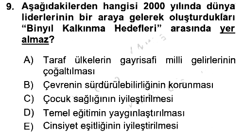 Yeni Toplumsal Hareketler 2016-2017 Ara Sınav - 9. soru