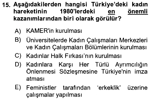 Yeni Toplumsal Hareketler 2021-2022 Ara Sınav - 15. soru