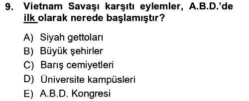 Yeni Toplumsal Hareketler 2012-2013 Dönem Sonu Sınavı - 9. soru