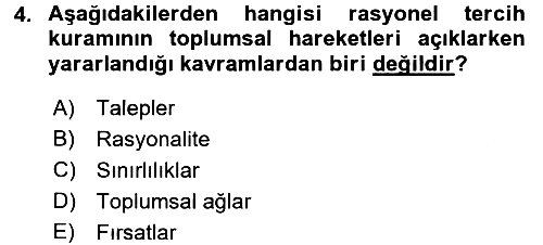 Yeni Toplumsal Hareketler 2017-2018 Dönem Sonu Sınavı - 4. soru