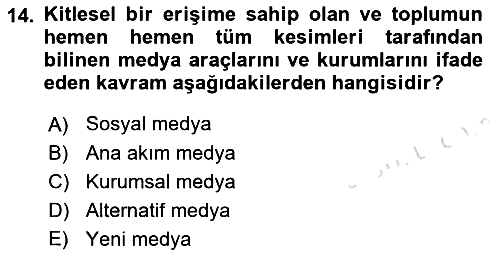 Yeni Toplumsal Hareketler 2022-2023 Dönem Sonu Sınavı - 14. soru