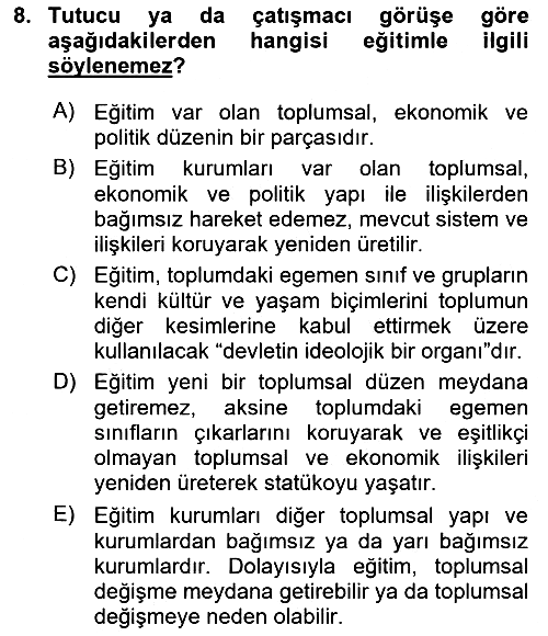 Yeni Toplumsal Hareketler 2023-2024 Dönem Sonu Sınavı - 8. soru