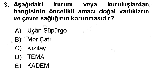 Yeni Toplumsal Hareketler 2024-2025 Dönem Sonu Sınavı - 3. soru