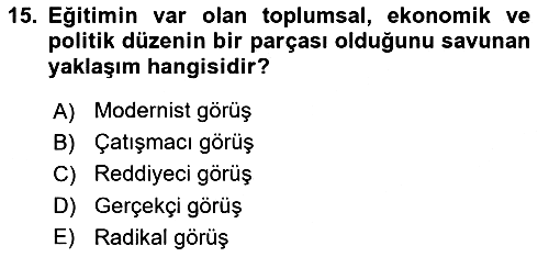Yeni Toplumsal Hareketler 2024-2025 Dönem Sonu Sınavı - 15. soru