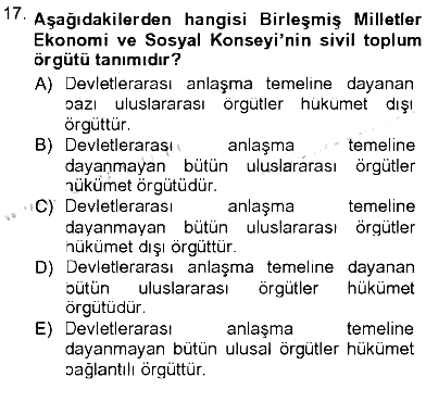 Yeni Toplumsal Hareketler 2012-2013 Tek Ders Sınavı - 17. soru