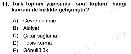 Yeni Toplumsal Hareketler 2022-2023 Yaz Okulu Sınavı - 11. soru