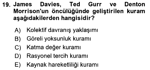 Yeni Toplumsal Hareketler 2022-2023 Yaz Okulu Sınavı - 19. soru