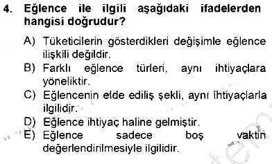 Eğlence Pazarlaması 2012-2013 Dönem Sonu Sınavı - 4. soru