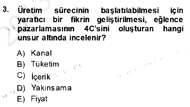 Eğlence Pazarlaması 2013-2014 Dönem Sonu Sınavı - 3. soru