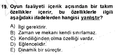 Eğlence Pazarlaması 2013-2014 Dönem Sonu Sınavı - 19. soru