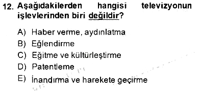 Eğlence Pazarlaması 2014-2015 Dönem Sonu Sınavı - 12. soru
