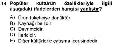 Eğlence Pazarlaması 2013-2014 Tek Ders Sınavı - 14. soru