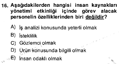 Etkinlik Yönetimi 2013-2014 Ara Sınav - 16. soru