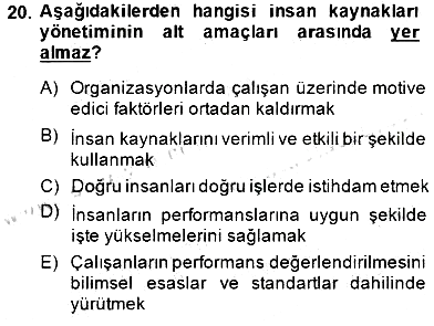 Etkinlik Yönetimi 2014-2015 Ara Sınav - 20. soru