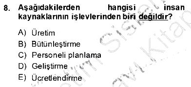 Etkinlik Yönetimi 2013-2014 Dönem Sonu Sınavı - 8. soru