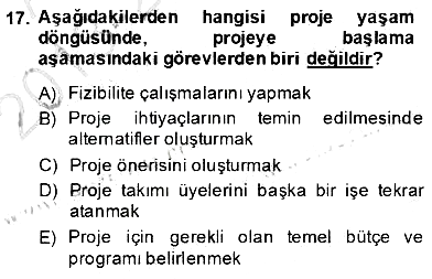 Etkinlik Yönetimi 2013-2014 Dönem Sonu Sınavı - 17. soru