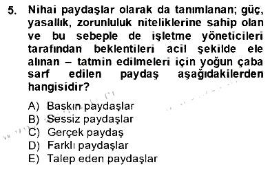 Etkinlik Yönetimi 2014-2015 Dönem Sonu Sınavı - 5. soru
