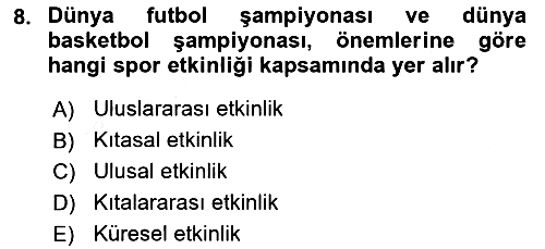 Etkinlik Yönetimi 2015-2016 Tek Ders Sınavı - 8. soru