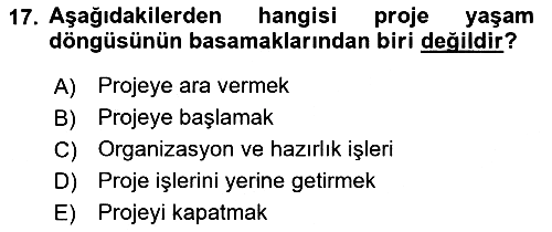 Etkinlik Yönetimi 2021-2022 Yaz Okulu Sınavı - 17. soru