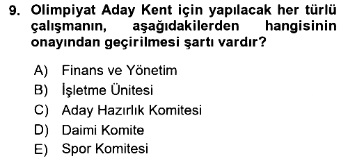 Etkinlik Yönetimi 2022-2023 Yaz Okulu Sınavı - 9. soru