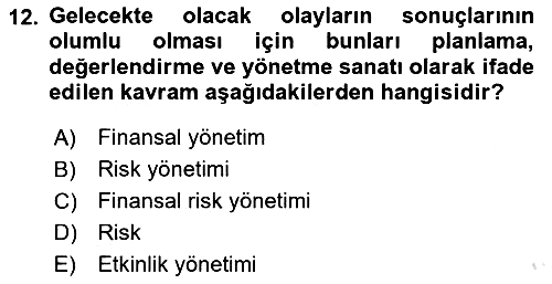 Etkinlik Yönetimi 2023-2024 Yaz Okulu Sınavı - 12. soru