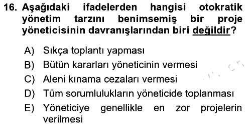Etkinlik Yönetimi 2023-2024 Yaz Okulu Sınavı - 16. soru