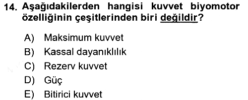 Spor Bilimlerine Giriş 2015-2016 Tek Ders Sınavı - 14. soru
