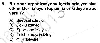 Spor Ekonomisi 2012-2013 Ara Sınav - 5. soru