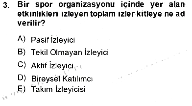 Spor Ekonomisi 2014-2015 Ara Sınav - 3. soru