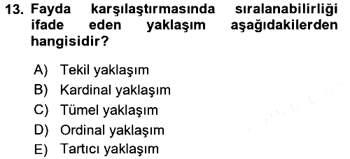 Spor Ekonomisi 2017-2018 Ara Sınav - 13. soru