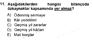 Spor Finansmanı 2012-2013 Ara Sınav - 11. soru