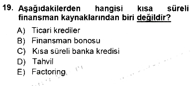 Spor Finansmanı 2013-2014 Ara Sınav - 19. soru