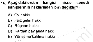 Spor Finansmanı 2014-2015 Ara Sınav - 16. soru