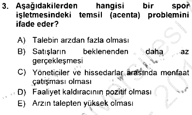 Spor Finansmanı 2015-2016 Ara Sınav - 3. soru