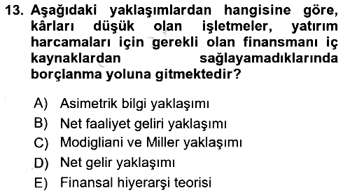 Spor Finansmanı 2021-2022 Dönem Sonu Sınavı - 13. soru