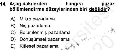 Spor Pazarlaması 2015-2016 Ara Sınav - 14. soru