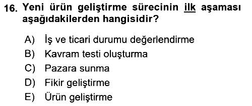 Spor Pazarlaması 2017-2018 Ara Sınav - 16. soru