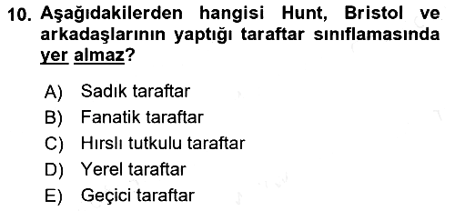 Spor Pazarlaması 2018-2019 Ara Sınav - 10. soru