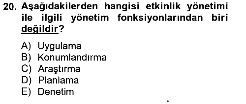 Spor Yönetimi 2012-2013 Dönem Sonu Sınavı - 20. soru