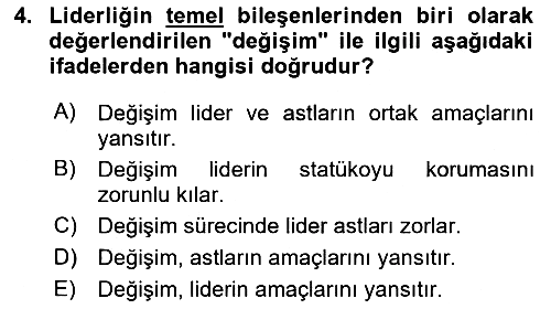 Sporda Liderlik 2022-2023 Ara Sınav - 4. soru